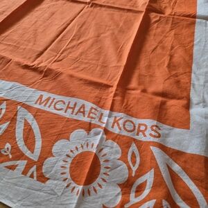 Michael Kors Bold Orange and White Floral Scarf